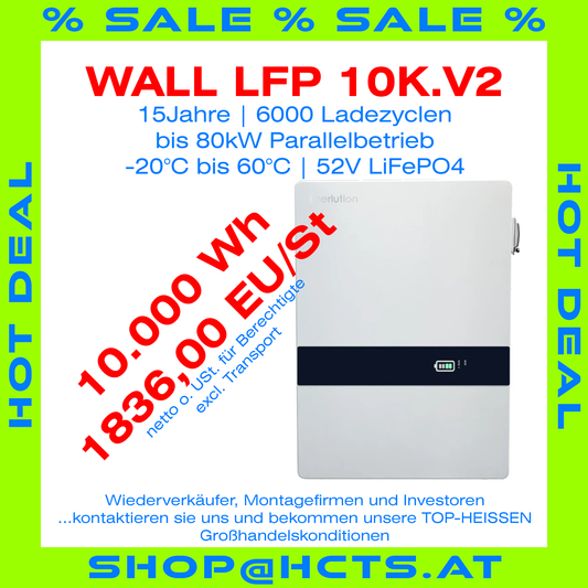 Enerlution LFP 10kWh-V2 LiFePO4 LV Batterie für Goodwe, SoFar, Deye, Victron, Solis