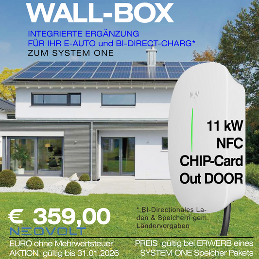 Neovolt EV Charger 11 kW / Typ 2 Stecker / 5 Meter Kabel